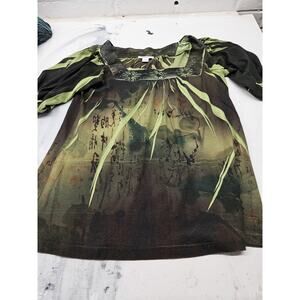 dress barn Womens medium Blouse Green